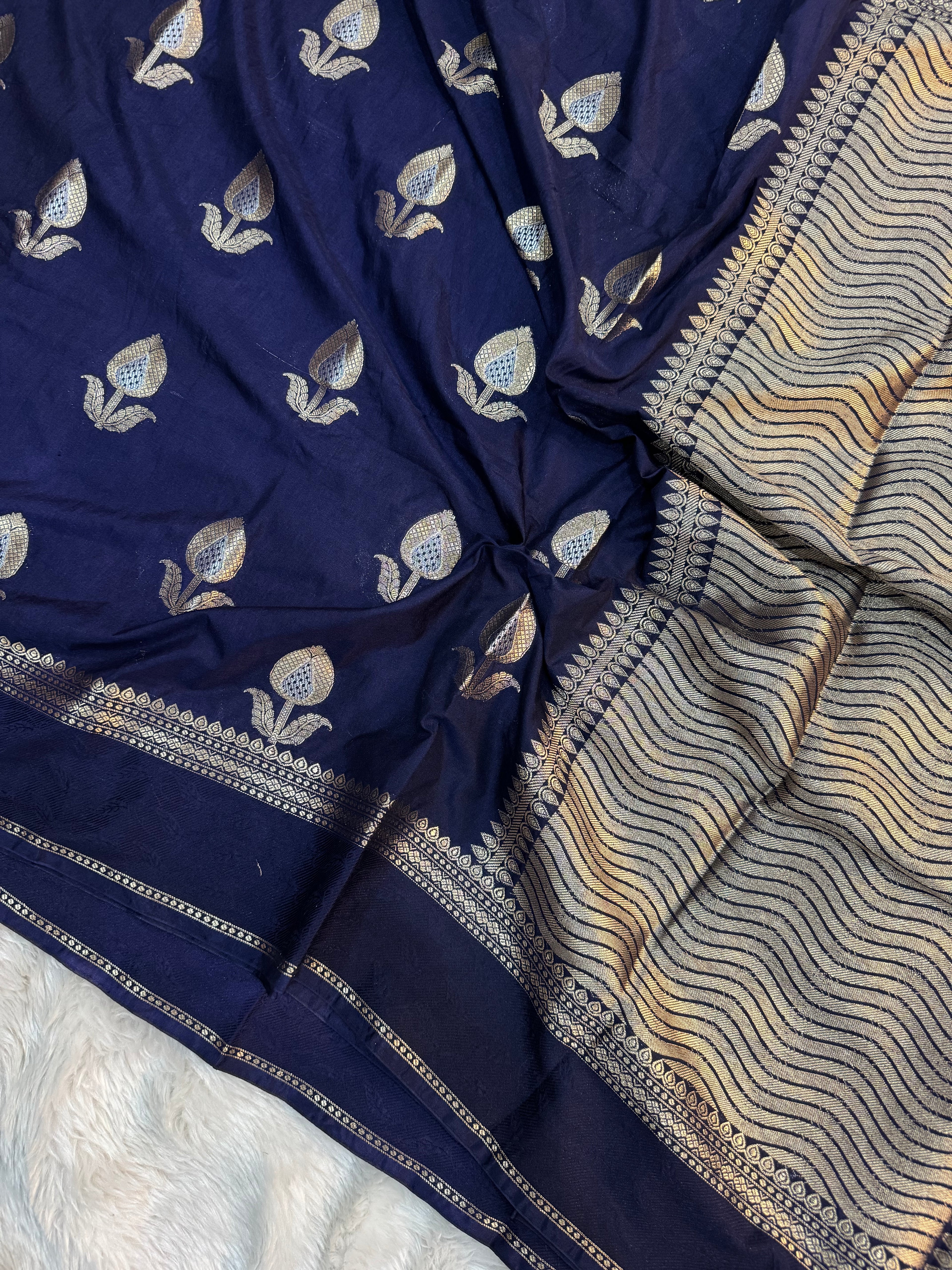 PREMIUM NEVY BLUE CHINIYA SILKSAREE