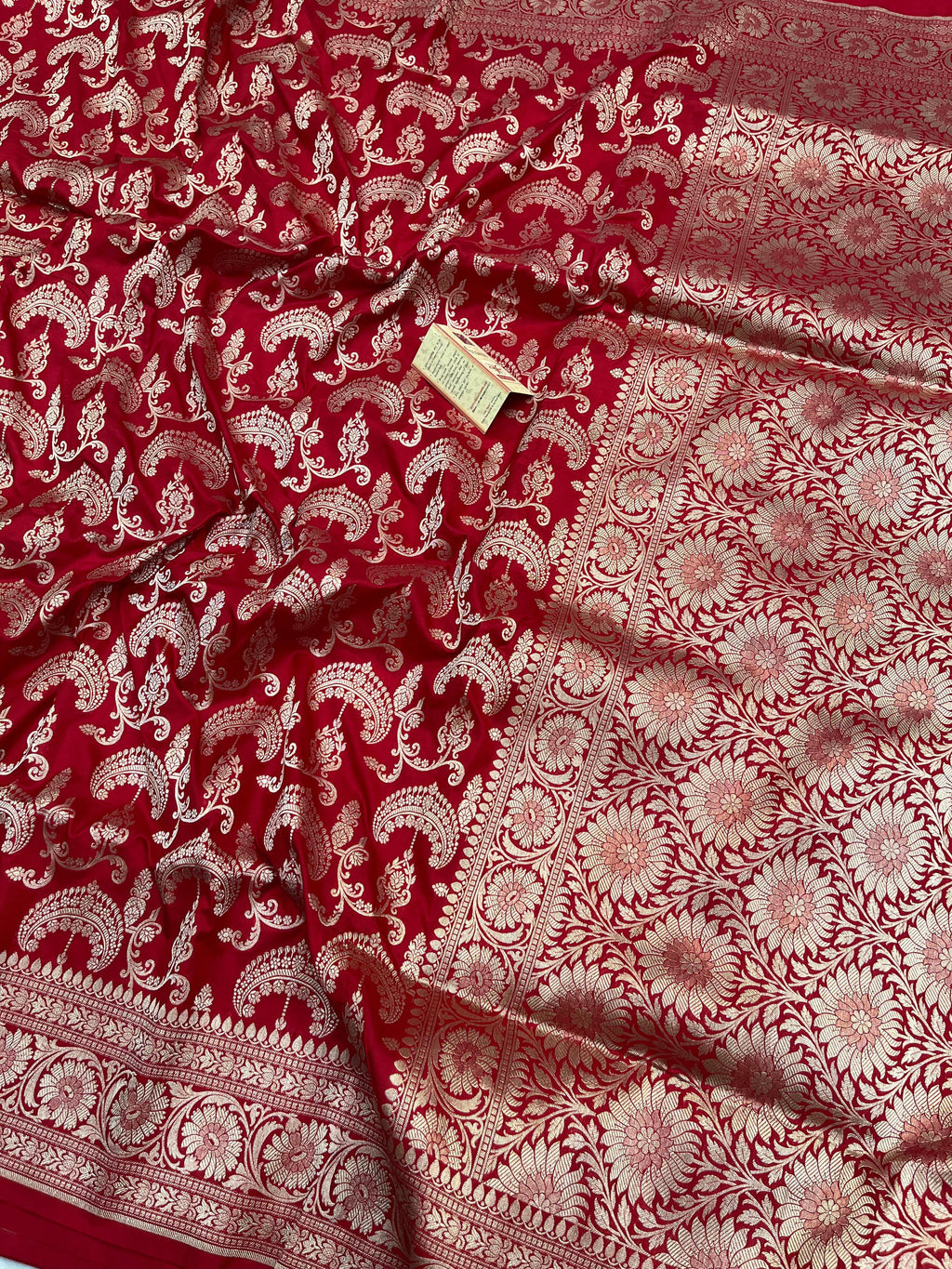 BRIDAL RED SHADE PURE KATAN SILK SAREE