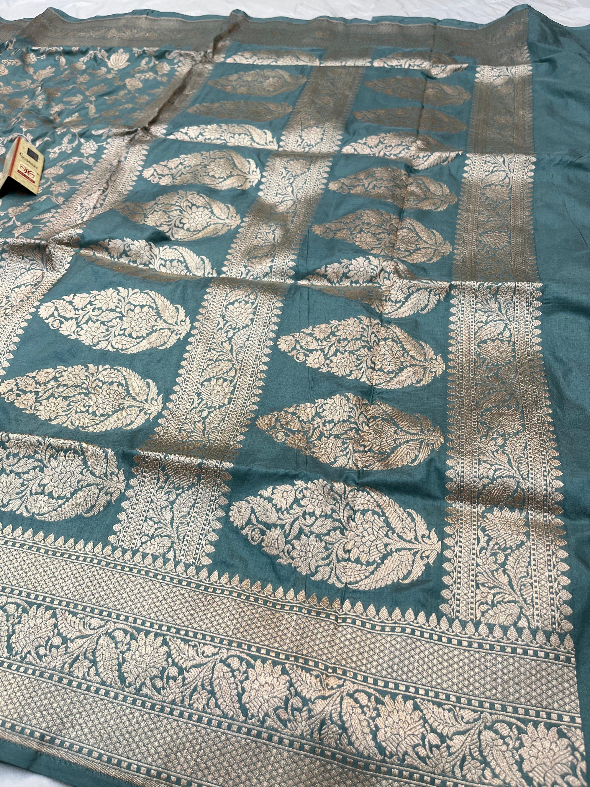 CLASSY GREY SHADE PURE KATAN SILK SAREE