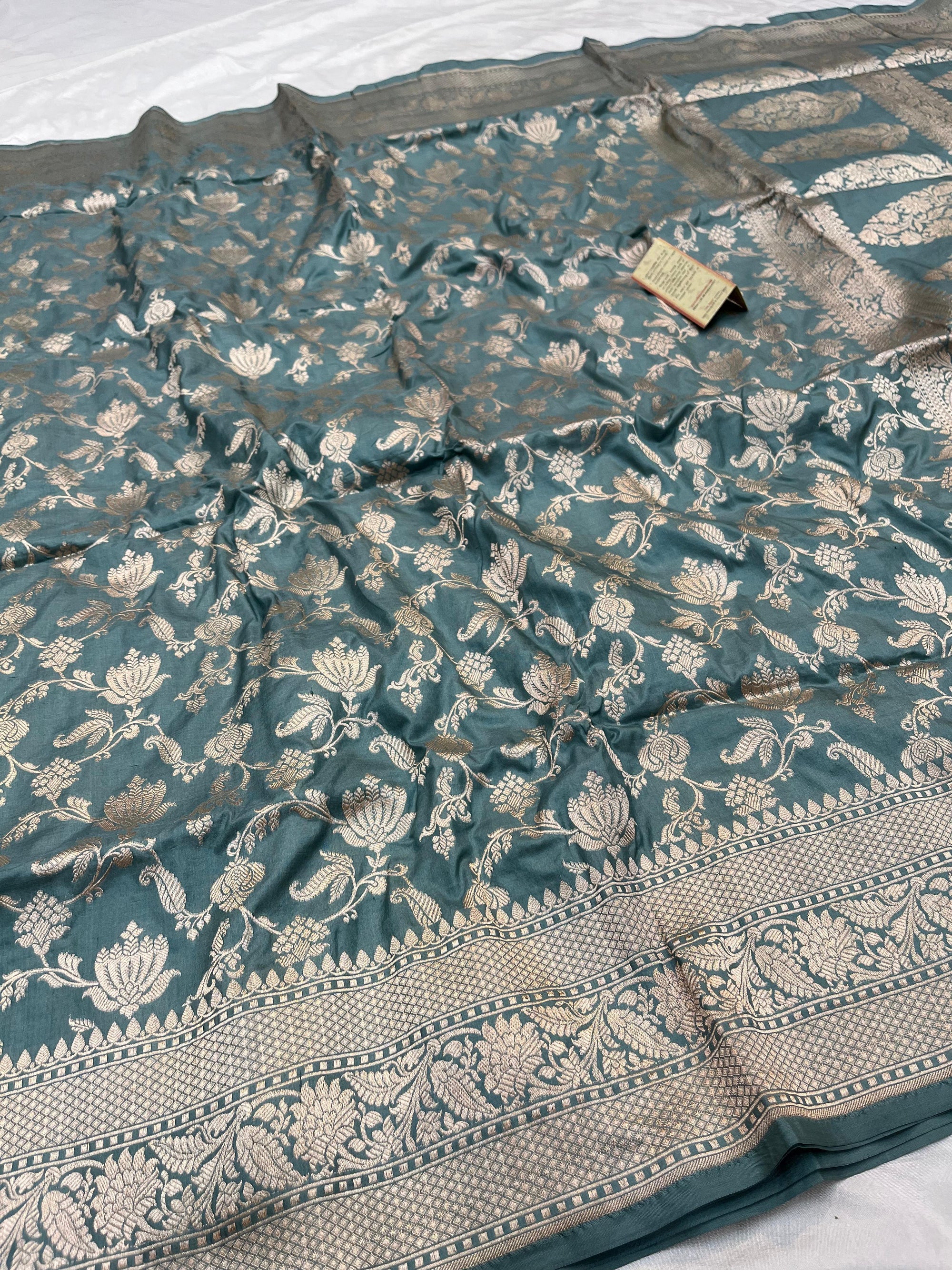 CLASSY GREY SHADE PURE KATAN SILK SAREE