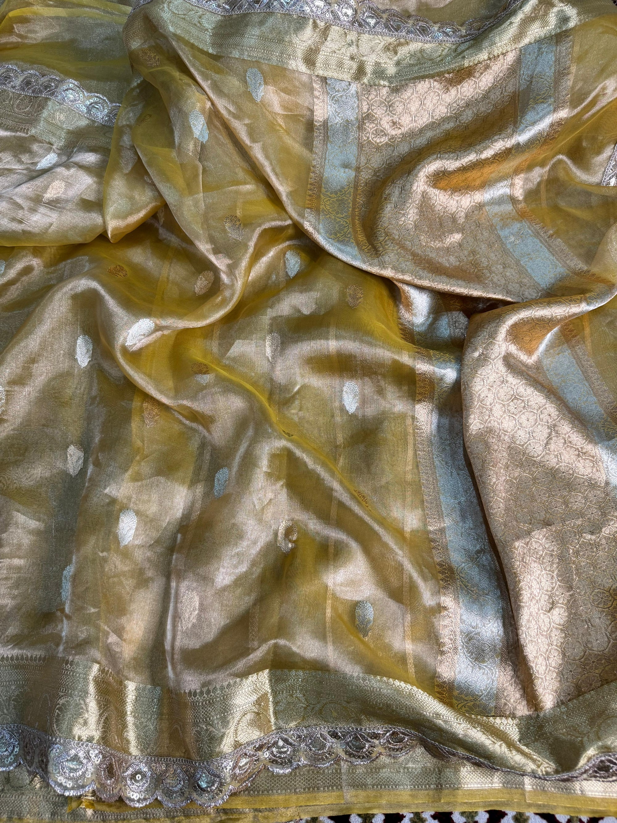 PREMIUM DESIGNER PURE KADHUA TISSUE SILK SAREE WITH BEAUTIFUL SONA ROOPA BOTI